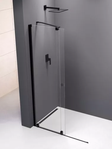 Polysan Modular Shower Black 120 fix fal tolóajtóval