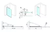 Polysan Modular Shower Black 160 fix fal tolóajtóval