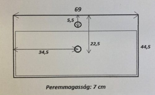 Málta 70x45 öntött márvány mosdó