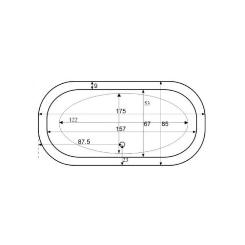 Mauritius 175x85 szabadon álló öntött márvány kád