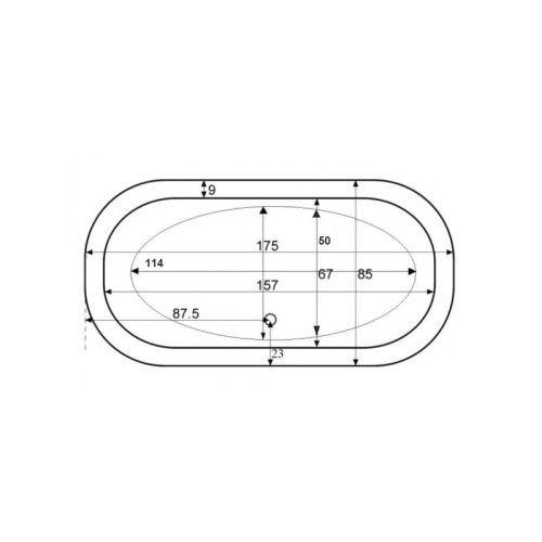 Mauritius Maxi 175x85 szabadon álló öntött márvány kád