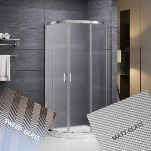 Sanipro Albis 90x90 íves zuhanykabin matt üveggel