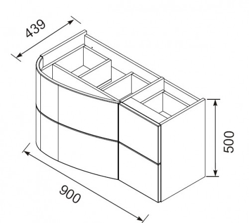 Roltechnik Opal 90 cm alsóbútor mosdóval