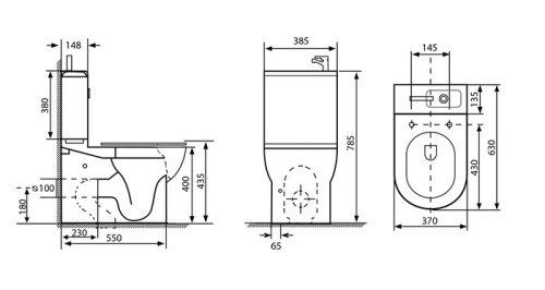 Aqualine Jalta Hygie monoblokkos kombi WC mosdóval