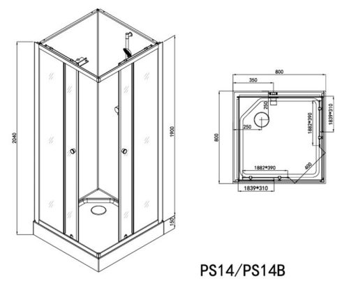 Sanotechnik Uni 1 80x80 cm hátfalas komplett zuhanykabin