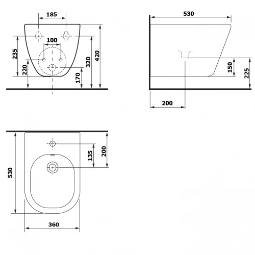 Sapho PACO fali bidet