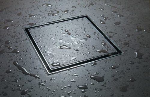 RRF-S rozsdamentes zuhanyfolyóka szögletes, burkolható 200x200 mm beépítve