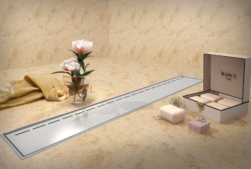 RRF4-800 rozsdamentes zuhanyfolyóka ráccsal, 800 mm beépítve