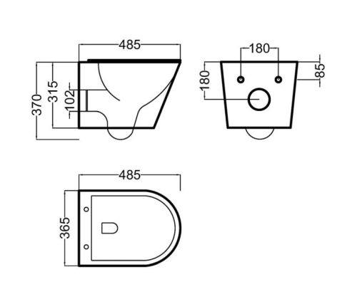 Becrisa ÖK Magenta rimless fali WC tetővel