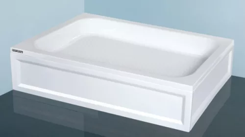 B/CL 90x80 akril téglalap zuhanytálca előlappal, lábbal