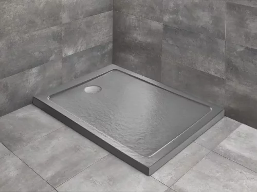 Doros Stone F 120x80 téglalap akril zuhanytálca antracit