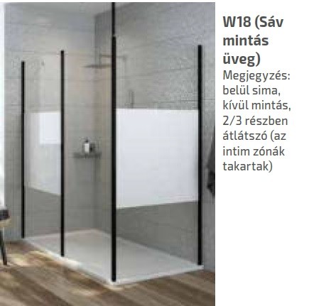 KN/Basic 70x70 szögletes zuhanykabin w18 üveg