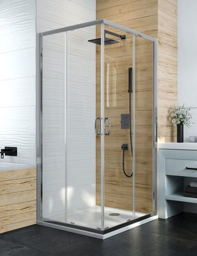Sanplast KN/Basic 80x80 szögletes zuhanykabin  króm keret, átlátszó üveg