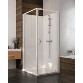 Sanplast kpl-KCDJ/Basic-M 90-S hátfalas komplett zuhanykabin lapos tálcával