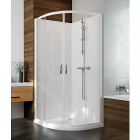 Sanplast kpl-KCKP4/Basic-M 80-S hátfalas komplett zuhanykabin lapos zuhanytálcával