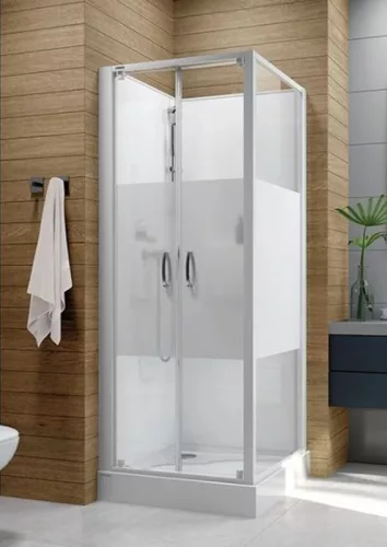 Sanplast kpl-KCDD/Basic-SHP 70x70 hátfalas komplett zuhanykabin előlapos zuhanytálcával W18