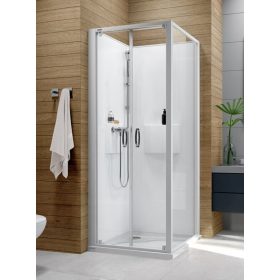 Sanplast kpl-KCDD/Basic-M-SHP 80x80 hátfalas komplett zuhanykabin lapos zuhanytálcával