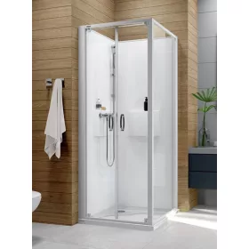 Sanplast kpl-KCDD/Basic-M-SHP 80x80 hátfalas komplett zuhanykabin lapos zuhanytálcával