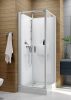 Sanplast kpl-KCDD/Basic-M-SHP 80x80 hátfalas komplett zuhanykabin előlapos zuhanytálcával