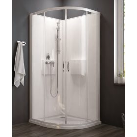 Sanplast kpl-KCKP4/Basic-M-SHP 80x80 hátfalas komplett zuhanykabin lapos zuhanytálcával