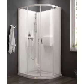 Sanplast kpl-KCKP4/Basic-M-SHP 80x80 hátfalas komplett zuhanykabin lapos zuhanytálcával