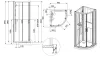 Sanplast kpl-KCKP4/Basic-M-SHP 90 hátfalas komplett zuhanykabin