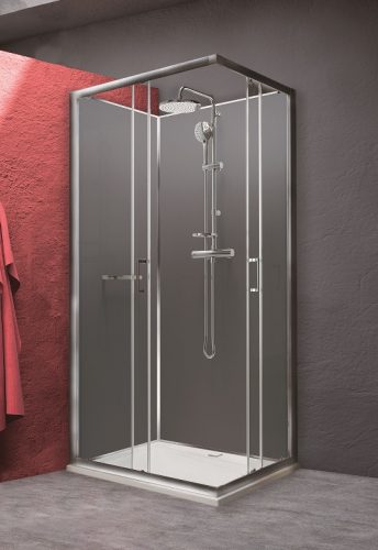 Sanplast kpl-KCKN/CLII-M 100x80 hátfalas komplett zuhanykabin lapos zuhanytálcával