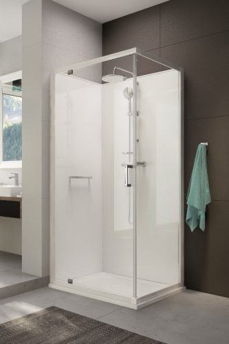 Sanplast kpl-KCDJ/CLII-M 80 hátfalas komplett zuhanykabin lapos zuhanytálcával