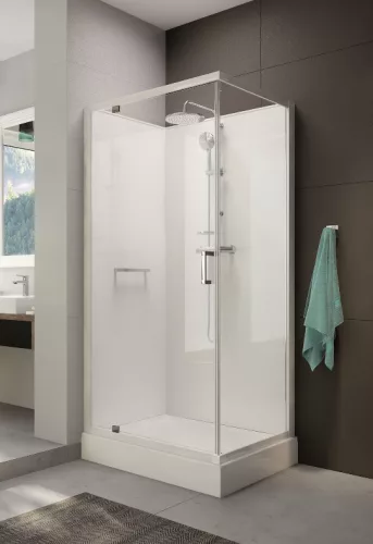 Sanplast kpl-KCDJ/CLII-M 120x90 hátfalas komplett zuhanykabin előlapos zuhanytálcával