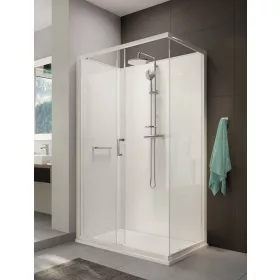 Sanplast kpl-KCD2/CLII-M 120x80 hátfalas komplett zuhanykabin lapos zuhanytálcával