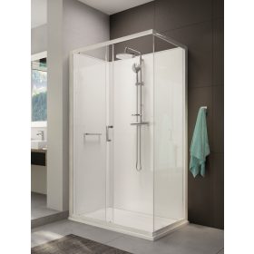 Sanplast kpl-KCD2/CLII-M 120x90 hátfalas komplett zuhanykabin lapos zuhanytálcával