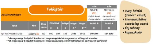 Sanplast kpl-KCKP4/CLII-M 90 hátfalas komplett zuhanykabin