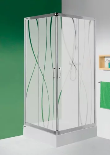 KN/TX5b 100x100 szögletes tolóajtós zuhanykabin w15 üveggel