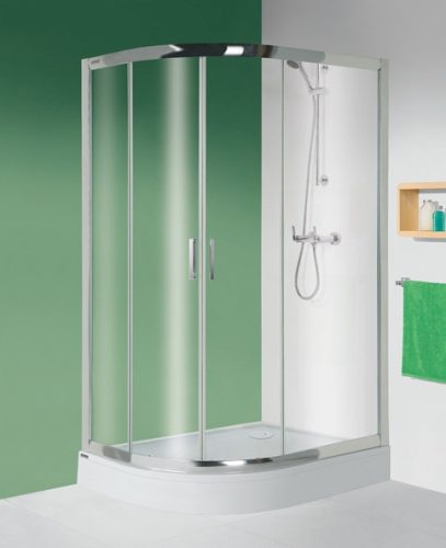 Kpl-L-KP4-TX5b 120x80 íves zuhanykabin + tálca jobbos