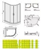 Kpl-L-KP4-TX5b 120x90 íves zuhanykabin + tálca méretei