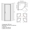 Sanplast PKDJA/TX5b 90x90 ötszögletű zuhanykabin
