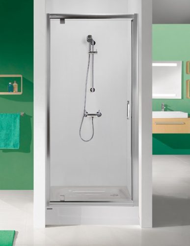 DJ/TX5b 90 + SS0/TX5b 80 nyílóajtós zuhanykabin elölnézet