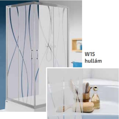 KN/FreeZone 90x90 szögletes zuhanykabin W15 üveggel