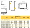 KN/FreeZone 100x80 szögletes zuhanykabin méretei