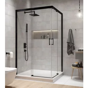 Sanplast KN/FreeZone Black 120x80 szögletes zuhanykabin