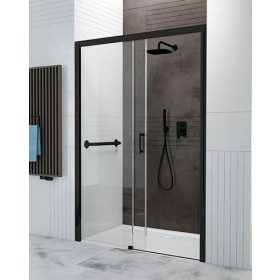 Sanplast D2/Freezone Black 140 cm tolóajtós zuhanyajtó