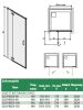 DJ2/Free II 100 cm nyílóajtós zuhanyajtó méretei