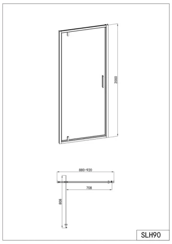 Sanotechnik Sanoslim 90 cm nyíló zuhanyajtó