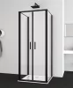 Sanotechnik Sanoslim Black 100x100x100 falsíkra szerelhető nyílóajtós zuhanykabin