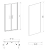 Sanotechnik Sanoslim Black 100x80x80 falsíkra szerelhető nyílóajtós zuhanykabin