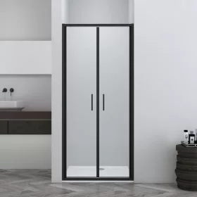 Sanotechnik Sanoslim Black 80 cm kétszárnyú zuhanyajtó