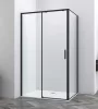 Sanotechnik Sanoslim Black 100x100 cm tolóajtós zuhanykabin
