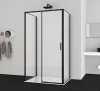 Sanotechnik Sanoslim Black 100x90x90 falsíkra szerelhető tolóajtós zuhanykabin