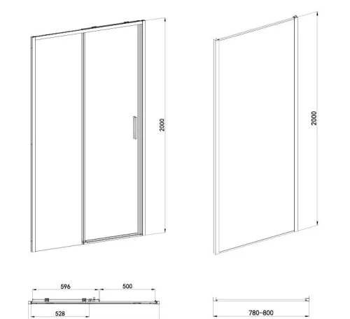 Sanotechnik Sanoslim 120x80 cm tolóajtós zuhanykabin
