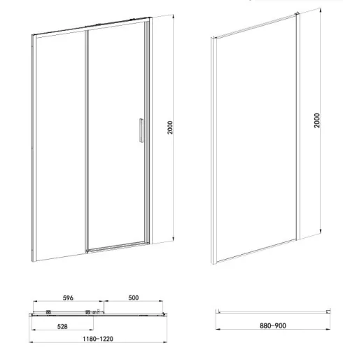 Sanotechnik Sanoslim 120x90 cm tolóajtós zuhanykabin